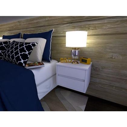 Imagem de Mesa de cabeceira suspenso 2 gavetas mdf brancotx 1 unid. 35x30x30