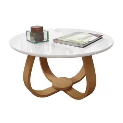 Imagem de Mesa de Centro Decorativo Base Cebola Argos 40cm Altura Tampo Vidro Laca 50x50 - Bordinhon