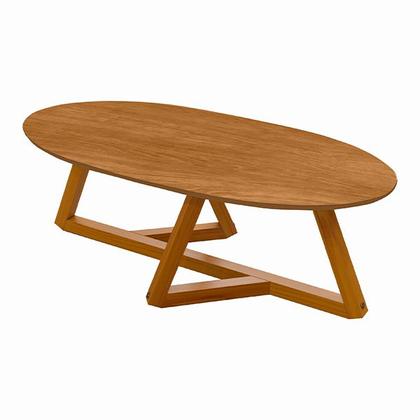 Imagem de Mesa de Centro Oval para Sala Classic Pés em Madeira Maciça Pinus - Nature - Ofertamo