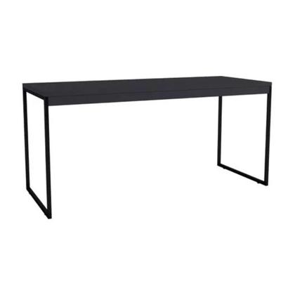 Imagem de Mesa de Computador Preto Escrivaninha Industrial Pé De Ferro Diretor 120cm