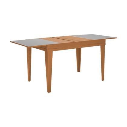Imagem de Mesa de Jantar 1,20m Extensível 1,80m Gênova em Madeira Maciça Mel Tampo Em Vidro Off White