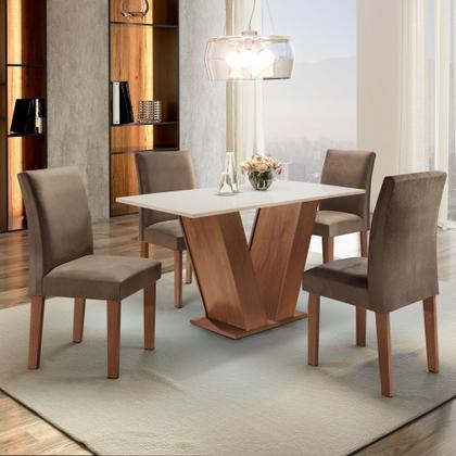 Imagem de Mesa de Jantar com 4 Cadeiras Tampo Mdf Espanha Yescasa