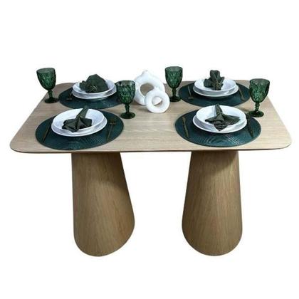 Imagem de Mesa De Jantar Cone Retangular Vitta 180x100cm Base Fiberglass Laminada Em Freijo Tampo Freijó