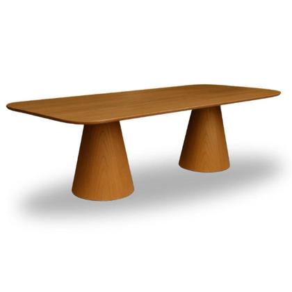 Imagem de Mesa De Jantar Cone Retangular Vitta 244x137cm Base Fiberglass Laminada Em Freijo Tampo Freijó