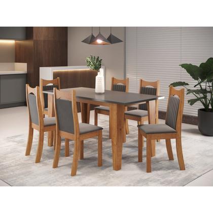 Imagem de Mesa de Jantar Retangular Tripoli com 6 Cadeiraseiras Dalas