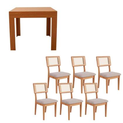 Imagem de Mesa de Jantar Tampo Extensível c/ 6 Cadeiras Dream 100% MDF