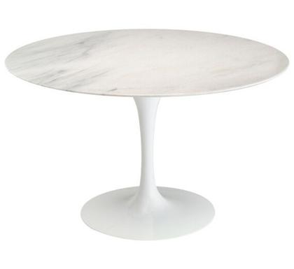 Imagem de Mesa De Jantar Tulipa Saarinen Redonda 120 cm Mármore Branco Extra