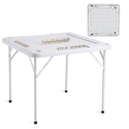 Imagem de Mesa de Mahjong VEVOR Square dobrável para 4 jogadores com porta-copos