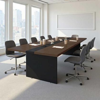 Imagem de Mesa de Reunião Executiva Premium 3,60m 8 Pessoas Freijó