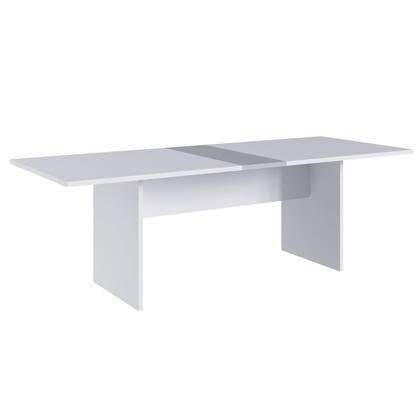 Imagem de Mesa de Reunião Retangular Para Escritório Branco e Cinza M.Com