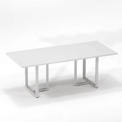 Imagem de Mesa de Reunião Retangular Tubular P25 Pandin 2,6 M Branco