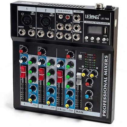 Imagem de Mesa de som 4 canais USB e Bluetooth LE-708 Lelong