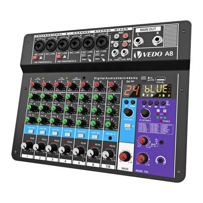 Imagem de Mesa De Som 8 Canais Mixer Áudio Usb Smart Profissional A8 Conjunto Interface Externa