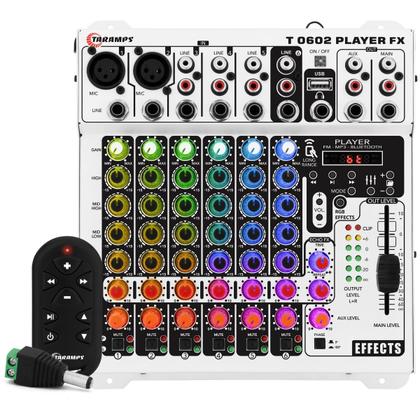 Imagem de Mesa de som Taramps T0602 Player FX RGB 6 Canais Automotiva Controle Remoto 12V