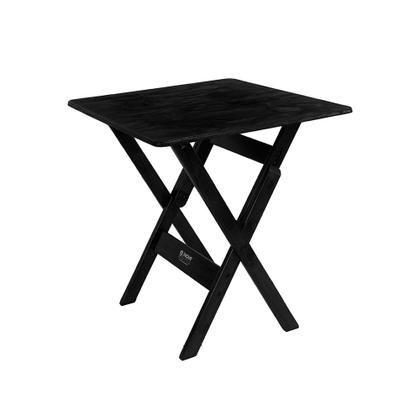 Imagem de Mesa Dobrável 70x70cm em Madeira Maciça - Preta