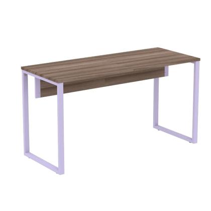 Imagem de Mesa Escritório P25 TUB Pandin 150 cm (Larg) Tampo MDP Walnut Pé Aço Tubular Lilás