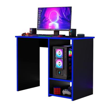 Imagem de Mesa Escrivaninha Gamer Organizador Home Office Azul