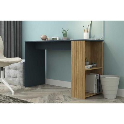 Imagem de Mesa Escrivaninha Juvenil MB 1060 Mel/Petroleo - Movelbento