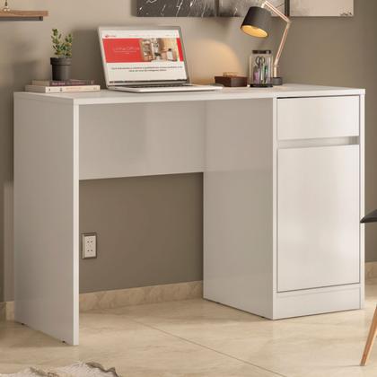 Imagem de Mesa Escrivaninha Morada 1 Porta 1 Gaveta Branco - Demóbile