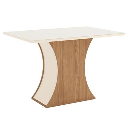 Imagem de Mesa Jantar Luiza 120 canto arredon Vidro Nature/Off White