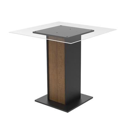 Imagem de Mesa Madesa Quadrada com Tampo de Vidro 5332a Preto e Rustic