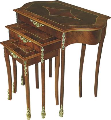 Imagem de Mesa ninho Clássico, com Marchetaria, apliques fundidos 078x045xx070cm
