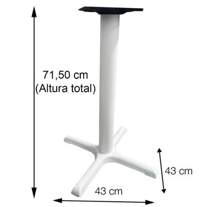 Imagem de Mesa Ômega Ferro Branco 74 cm (Alt) Base em X Tampo MDP Redondo Cinza 80 cm (Larg) x 2,50 cm (Alt)