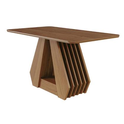 Imagem de Mesa p/ Cozinha Agata c/ Tampo Madeirado 130x80cm Cinamomo - Cimol