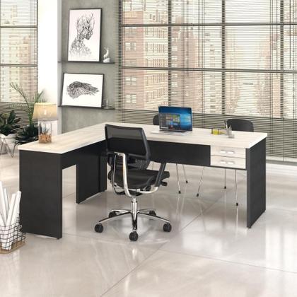 Imagem de Mesa Para Escritório Em L 1,80x1,60m Tampo E Pés 30mm C/gav.