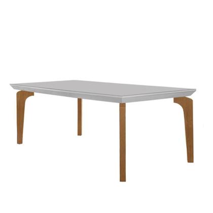 Imagem de Mesa Para Sala De Jantar Liz 180cm Em Mdf E Vidro Off White/ Imbuia/ Off/ Serig. Off
