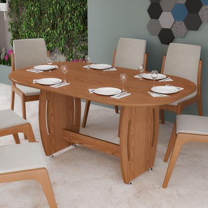 Imagem de Mesa Para Sala De Jantar Oval Para 6 Lugares Design Moderno E Sofisticado
