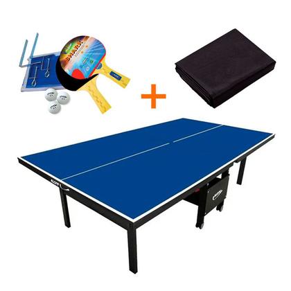 Imagem de MESA PING PONG MDF 18MM - KLOPF 1084 + KIT TÊNIS DE MESA - 5031 + Capa Impermeável