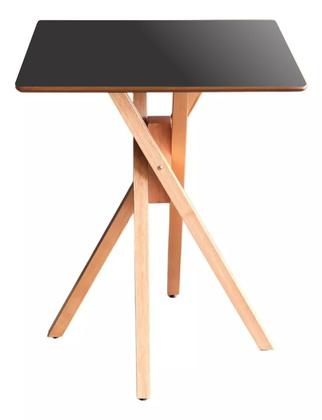 Imagem de Mesa Quadrada de Madeira 80cm June na cor Preta
