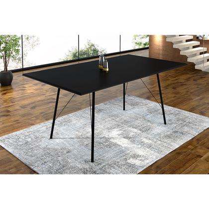 Imagem de Mesa Sala de Jantar Paraty Preto 140x80cm Tampo Preto
