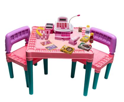 Imagem de Mesinha Mesa Didática Infantil 2 Cadeiras  Menina- Kids