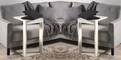 Imagem de Mesinhas Lateral Apoio Sofá Livros Notebook Home Office Off