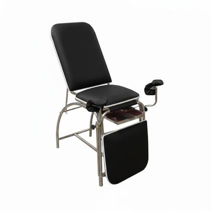 Imagem de Metal Solution - Mesa Maca Exame Ginecológica Clínico GO Gaveta Inox Preta
