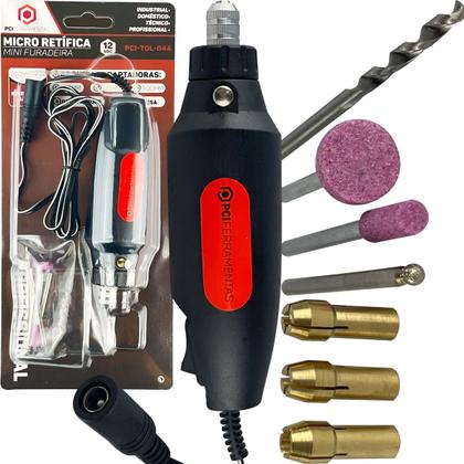 Imagem de Micro Retífica Profissional 12v Mini Furadeira + Acessórios 0 Mw