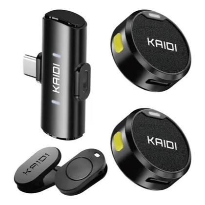 Imagem de Microfone Duplo Kaidi Kmf4-c Wireless Usb-c Para Smartphones Tipo-C