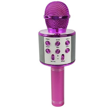 Imagem de Microfone Karaokê Infantil Ws858 Pink Sem Fio Com Bluetooth