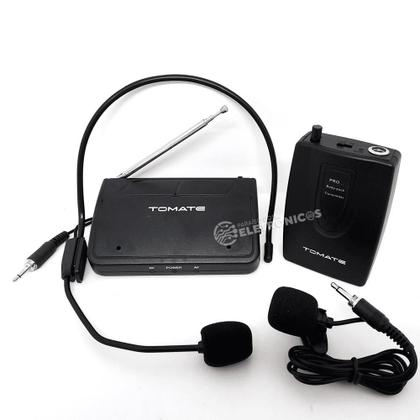 Imagem de Microfone Wireless Lapela e Headset Profissional, Receptor, Transmissor e 30m Alcance MT2201