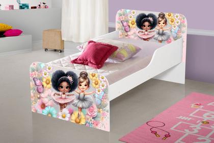 Imagem de Mini Cama Infantil MDF com adesivo de personagens para Meninas