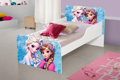 Imagem de Mini Cama Infantil MDF com adesivo de personagens para Meninas