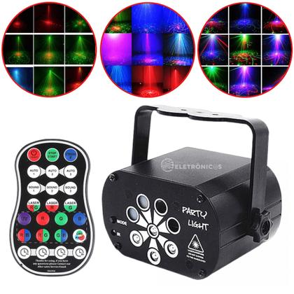 Imagem de Mini Canhão Laser Recarregável RGB Ultra Violeta 6mw Controle Efeito Light Discoteca - 1948810