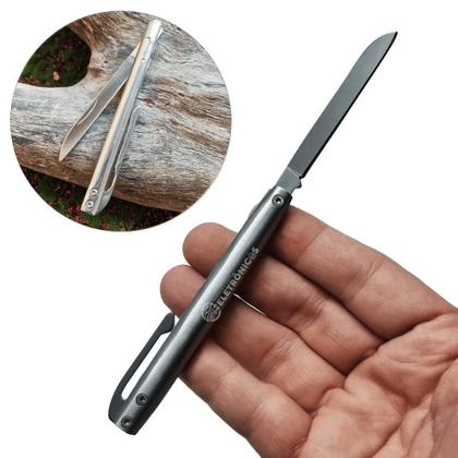Imagem de Mini Canivete Manual De Bolso Aço Inoxidável Tipo Caneta Presente Pai SLKD06