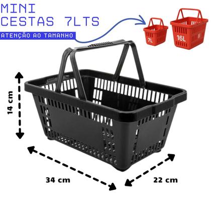 Imagem de Mini Cestinhas Farmácia 34x22x14cm Cesta Mercado Loja 7lts