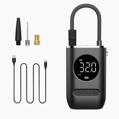 Imagem de Mini Compressor de Ar Digital Portátil Recarregável, Sem Fio e com Display Digital