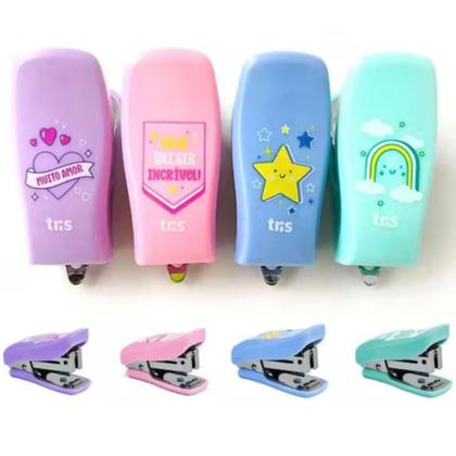 Imagem de Mini grampeador holic t312 18 folhas - cores pasteis - tris