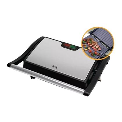 Imagem de Mini Grill 110v Sanduicheira Antiaderente 750w Inox Tostex Gourmet Bak BK-GRL750-110