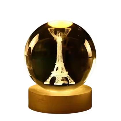 Imagem de Mini Luminária Led Globo De Vidro 3d Abajur Quarto Infantil